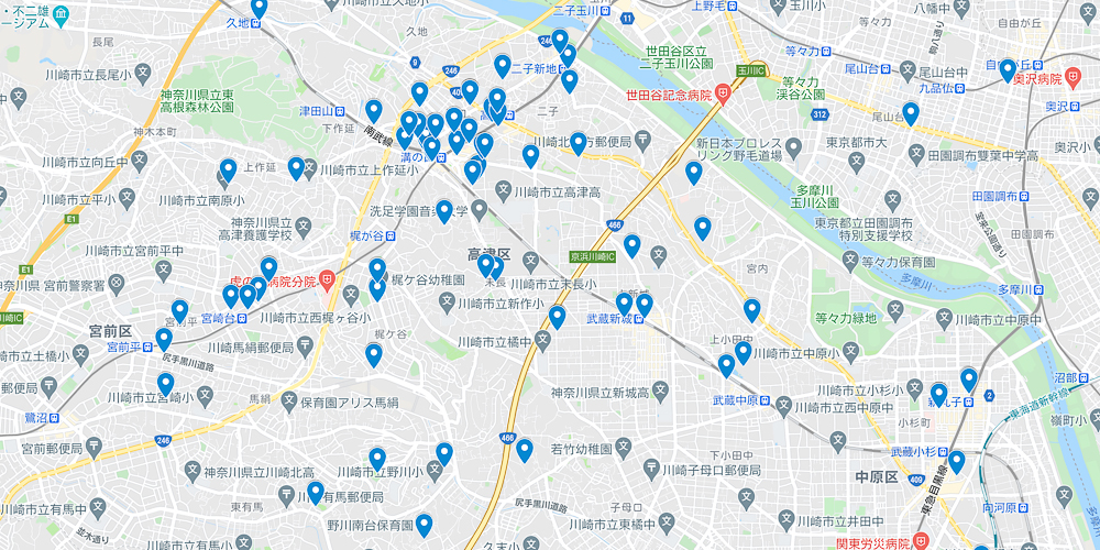 川崎市社宅 住まいサポート法人パック 地図